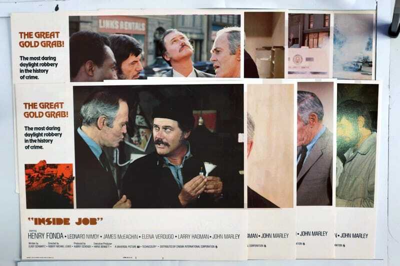 ORIGINAL LOBBY CARDS - INSIDE JOB - 1974 - aka "The Alpha Caper"- set of 8