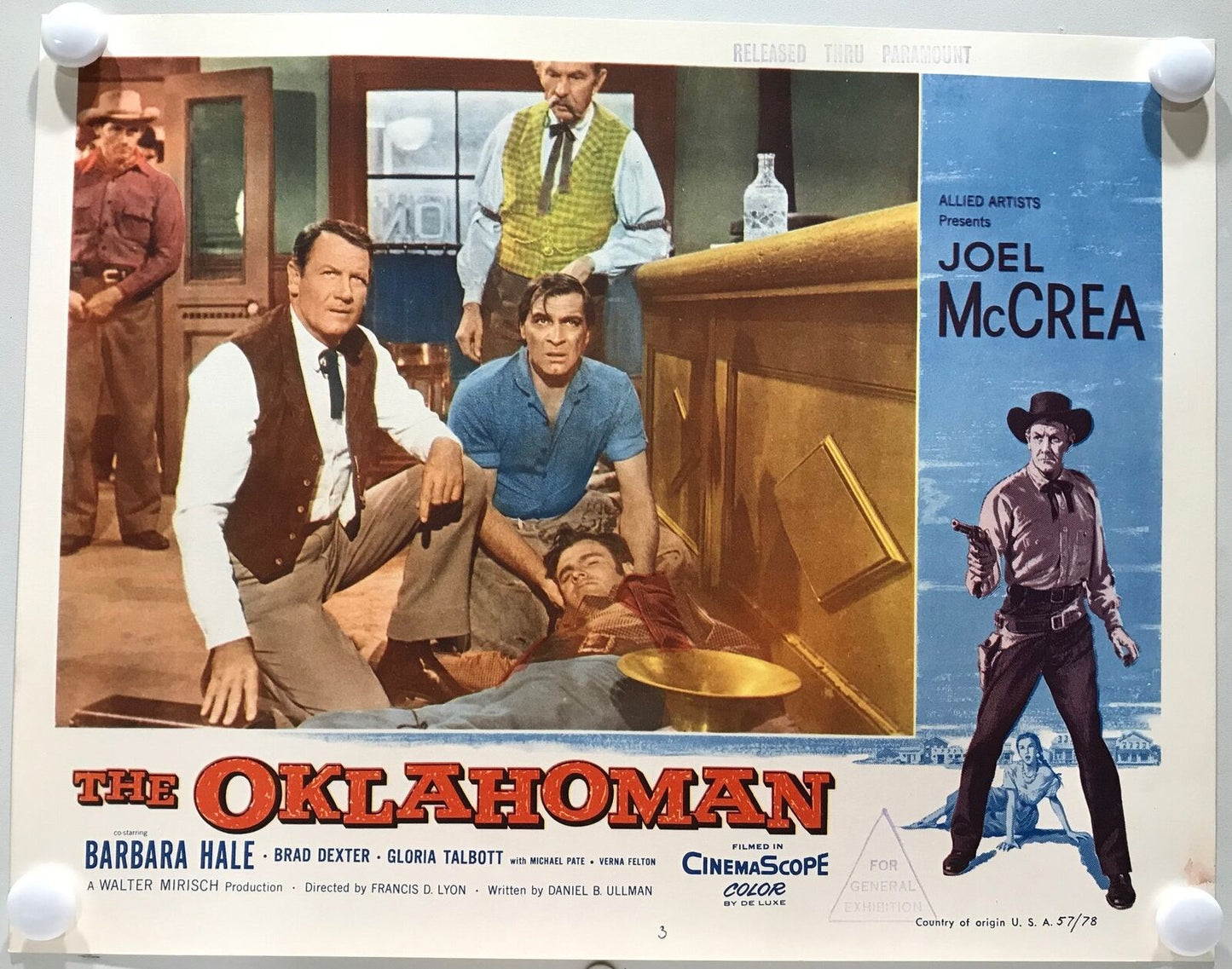 ORIGINAL LOBBY CARDS - THE OKLAHOMAN - 1957 - set of 8