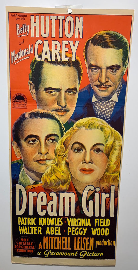 ORIGINAL DAYBILL MOVIE POSTER - DREAM GIRL -  1948 - Richardson Studio