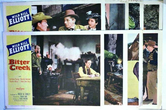 ORIGINAL LOBBY CARDS - BITTER CREEK - 1954 - set of 8