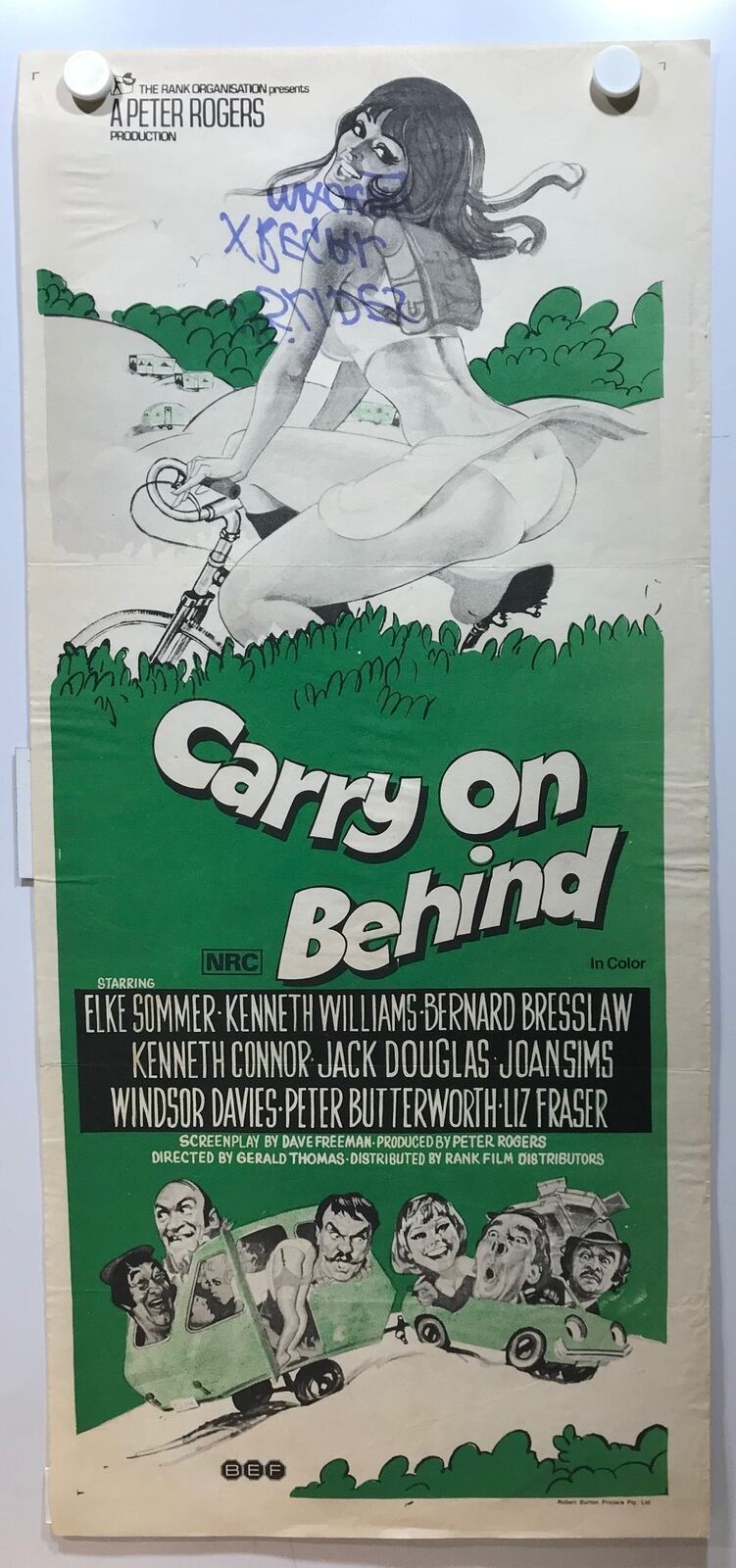 ORIGINAL DAYBILL MOVIE POSTER - CARRY ON BEHIND