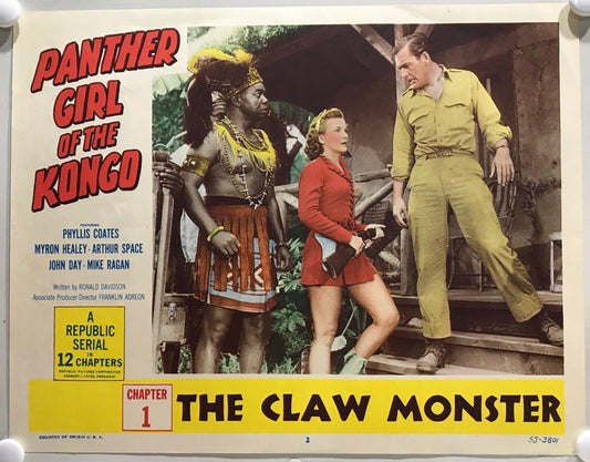 ORIGINAL SERIAL LOBBY CARD - PANTHER GIRL OF THE KONGO (b) - 1955 - Ch 1 "The...