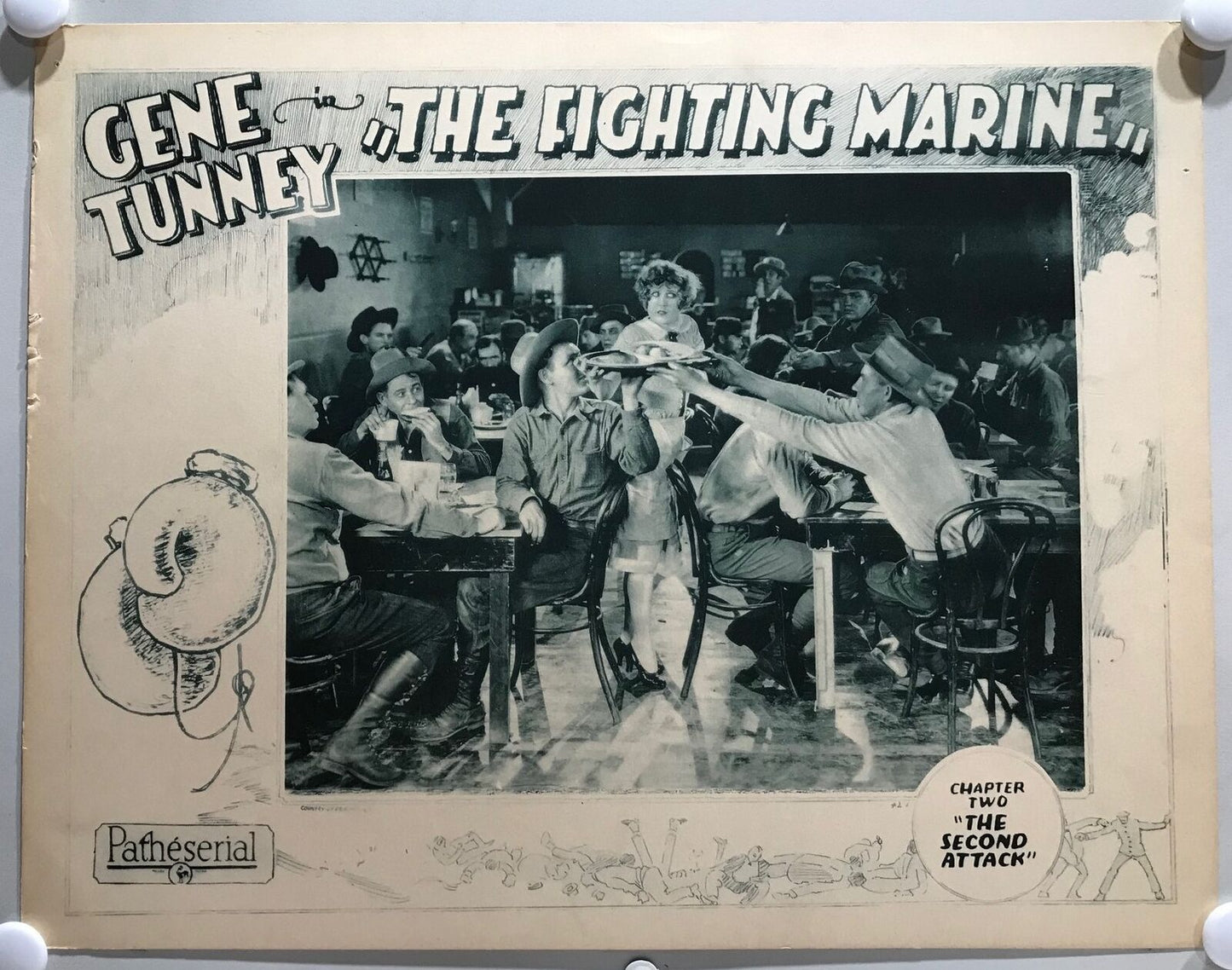 ORIGINAL SERIAL LOBBY CARD - THE  FIGHTING MARINE (b) - 1926  - Ch 2 "The Sec...