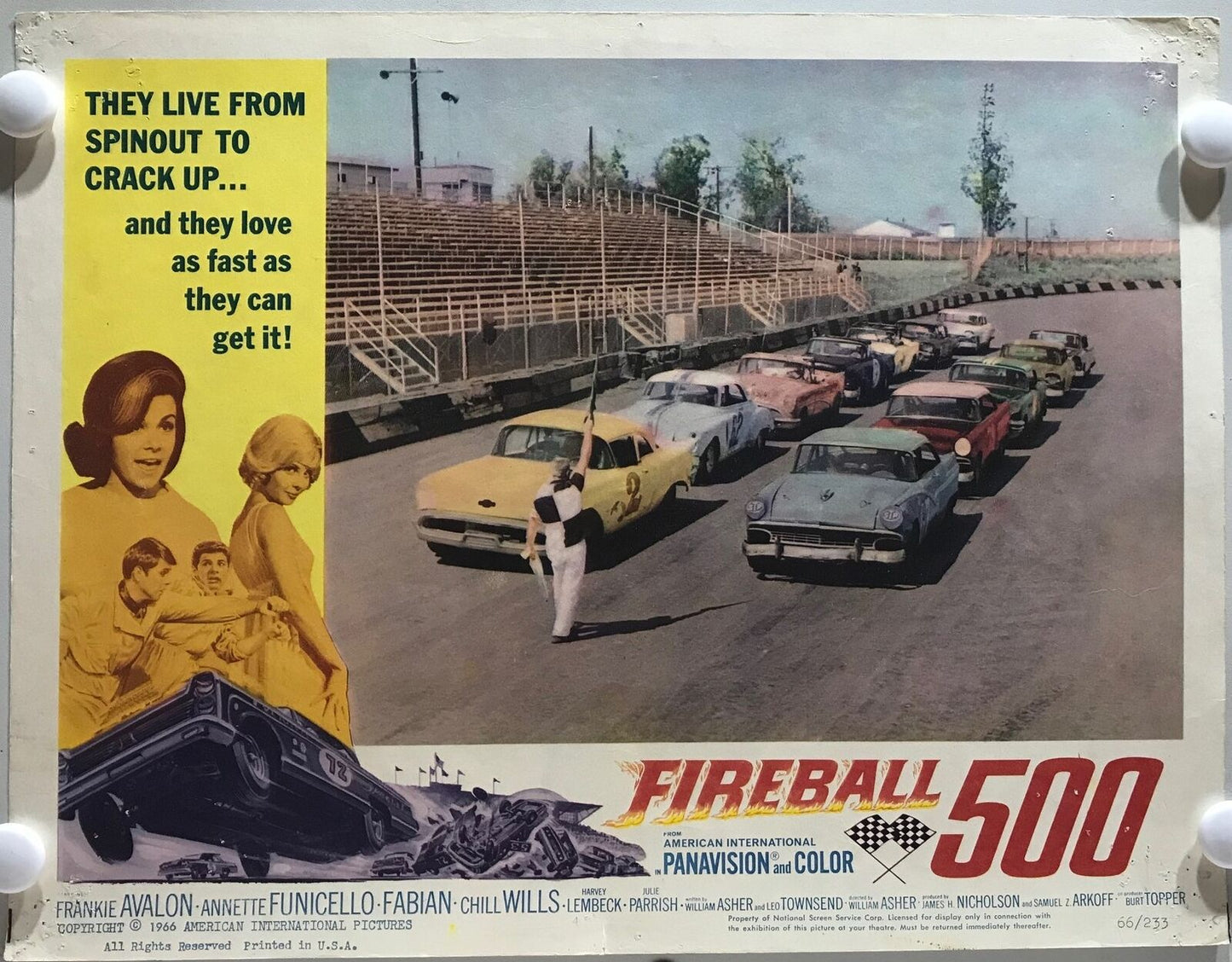 ORIGINAL LOBBY CARD - FIREBALL 500 - 1966 - title card