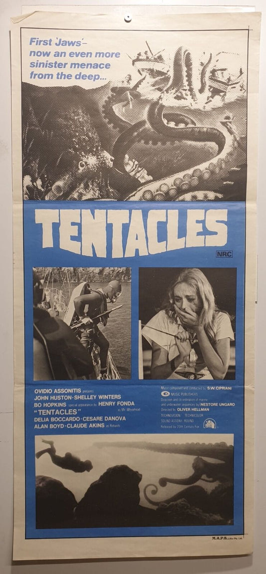 ORIGINAL DAYBILL MOVIE POSTER - TENTACLES - HORROR