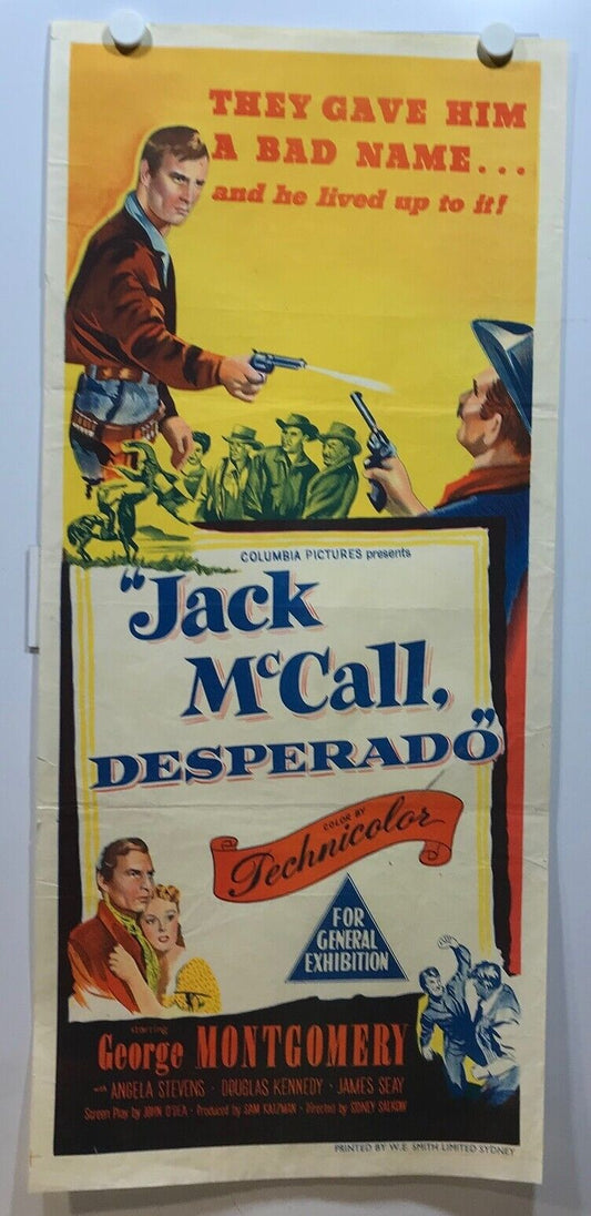 ORIGINAL DAYBILL MOVIE POSTER - JACK Mc CALL DESPERADO (a) - 1953