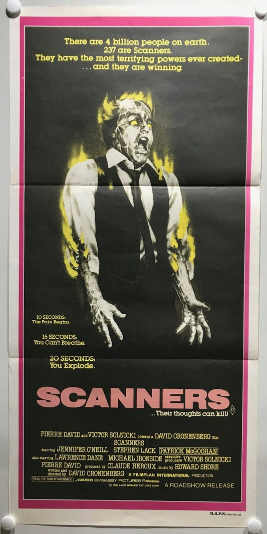 ORIGINAL DAYBILL MOVIE POSTER - SCANNERS