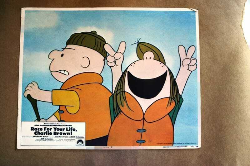 ORIGINAL LOBBY CARD - RACE FOR YOUR LIFE CHARLIE BROWN - 1977 - key #1 card