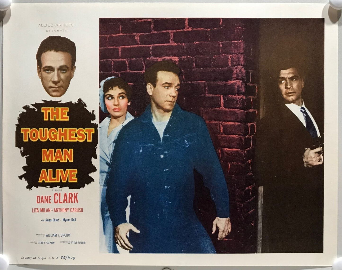 ORIGINAL LOBBY CARDS - THE TOUGHEST MAN ALIVE - 1955 - set of 8