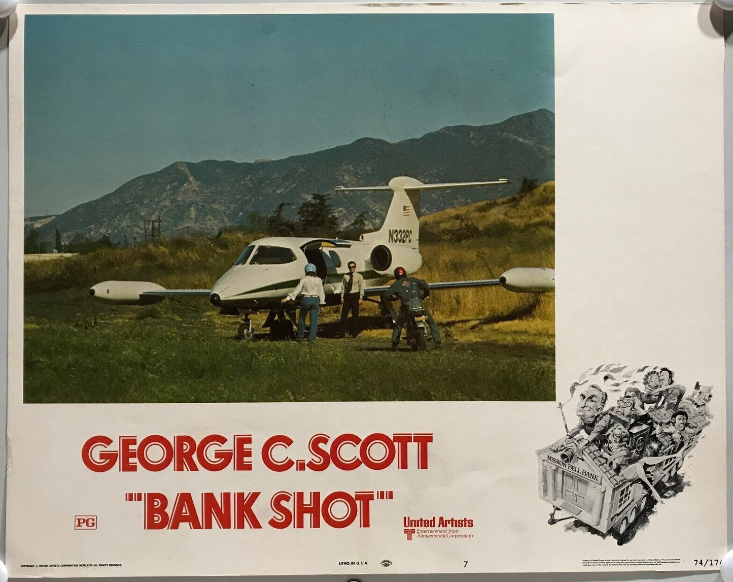 ORIGINAL LOBBY CARDS - BANK SHOT - 1974 - set of 8