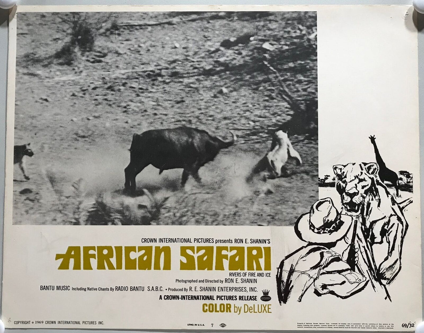 ORIGINAL LOBBY CARDS - AFRICAN SAFARI - 1969 - set of 8