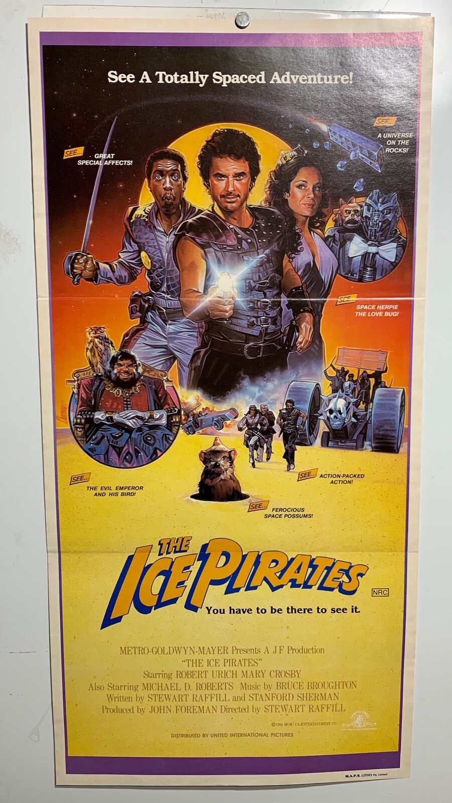 ORIGINAL DAYBILL MOVIE POSTER - THE ICE PIRATES - 1984