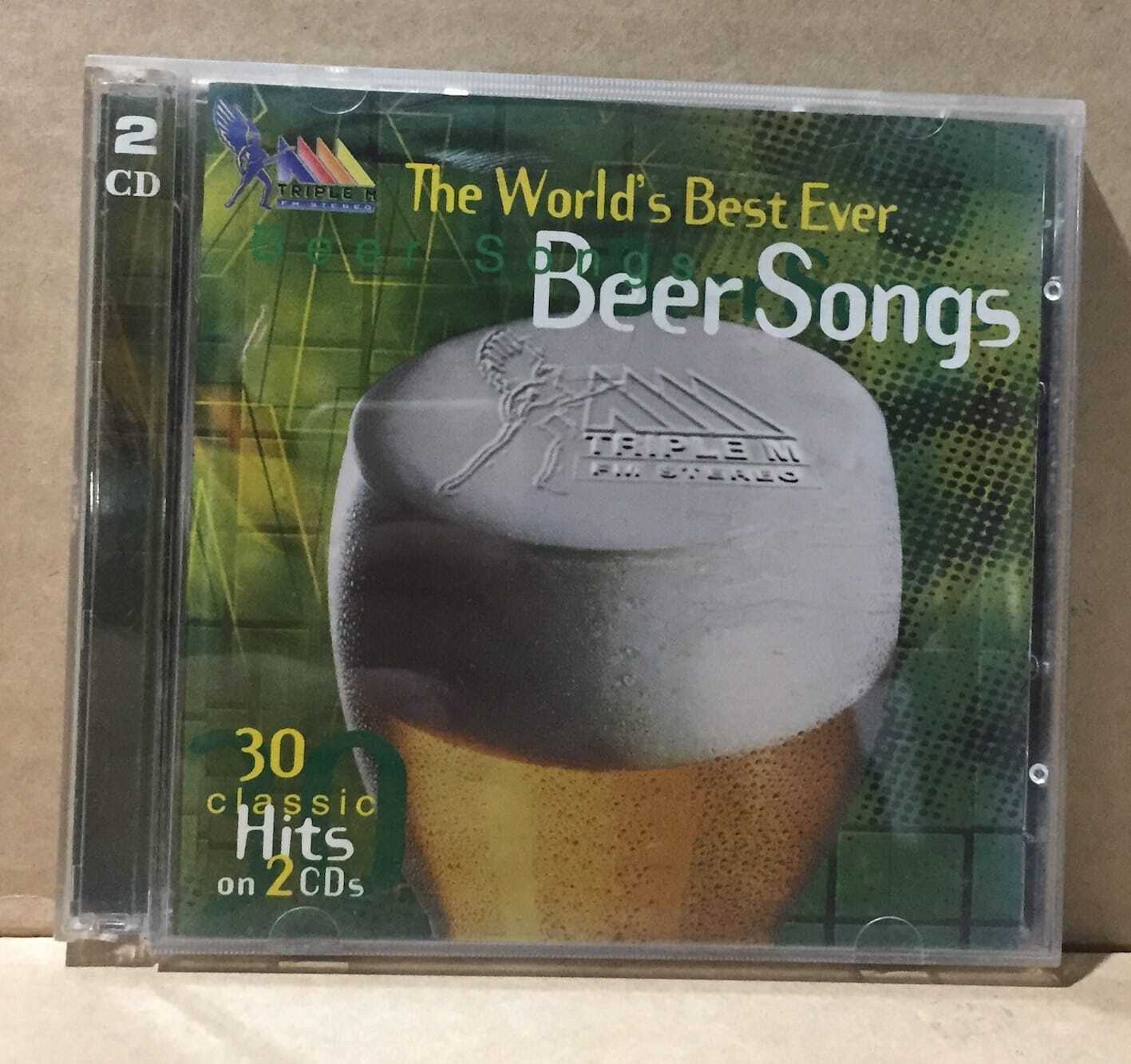 MUSIC CD IN CASE - TRIPLE J - THE WORLD'S BEST EVER BEER SONGS - 2 CDS