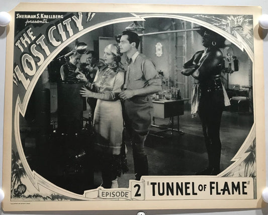 ORIGINAL SERIAL LOBBY CARD - THE LOST CITY (e) - 1935 - CH 2 "Tunnel of Flame...