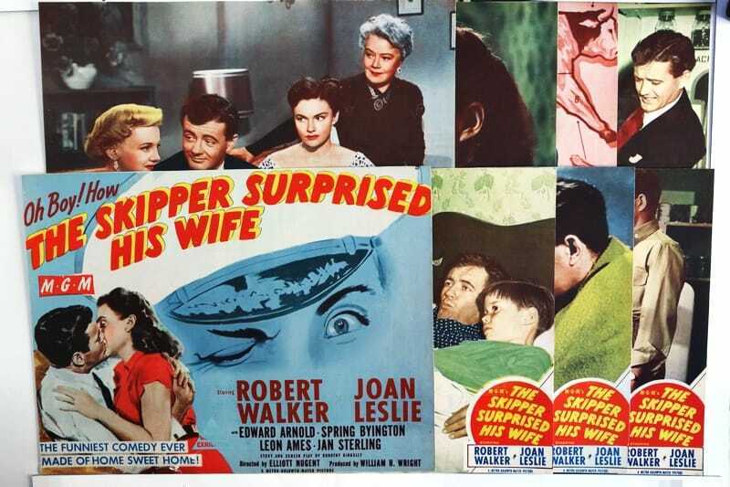 ORIGINAL LOBBY CARDS - THE SKIPPER SURPRISED HIS WIFE - 1950 - set of 8