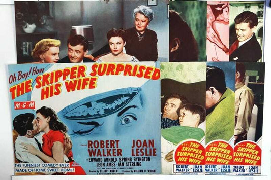 ORIGINAL LOBBY CARDS - THE SKIPPER SURPRISED HIS WIFE - 1950 - set of 8