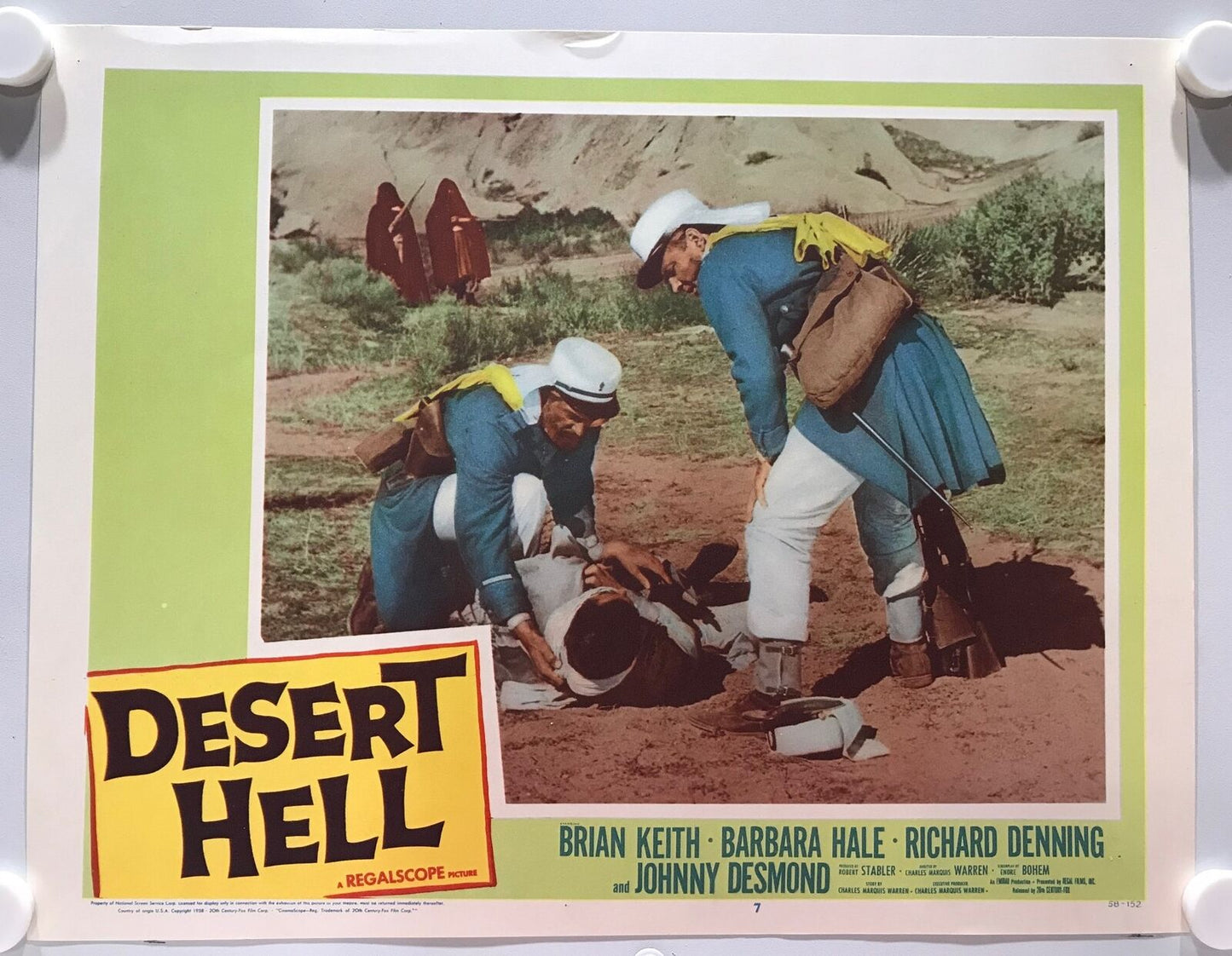 ORIGINAL LOBBY CARDS - DESERT HELL (b) - 1958 - set of 8