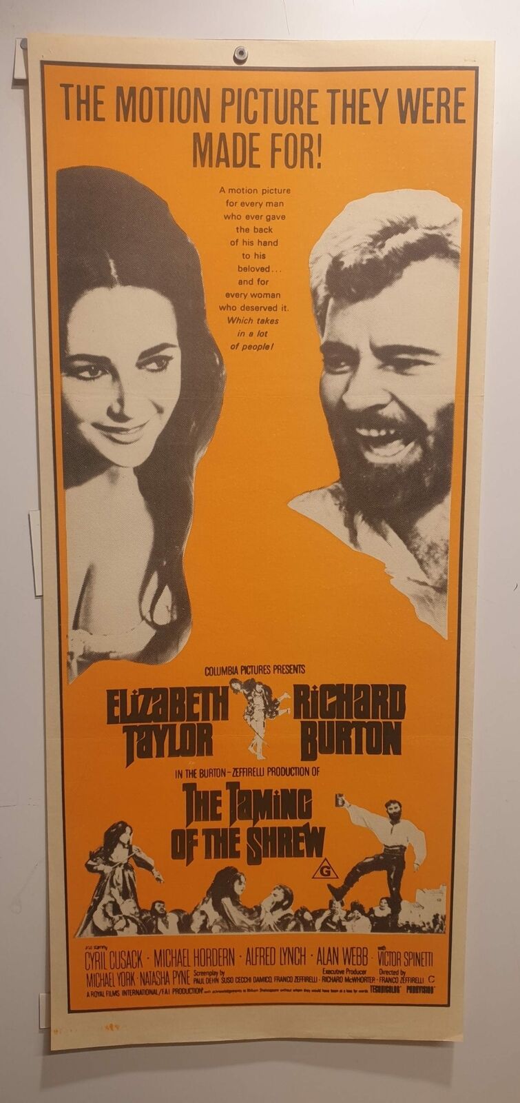 ORIGINAL DAYBILL MOVIE POSTER - THE TAMING OF THE SHREW