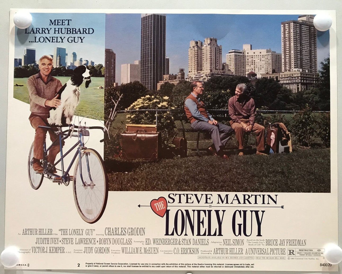 ORIGINAL LOBBY CARDS - THE LONELY GUY - 1984 - set of 8