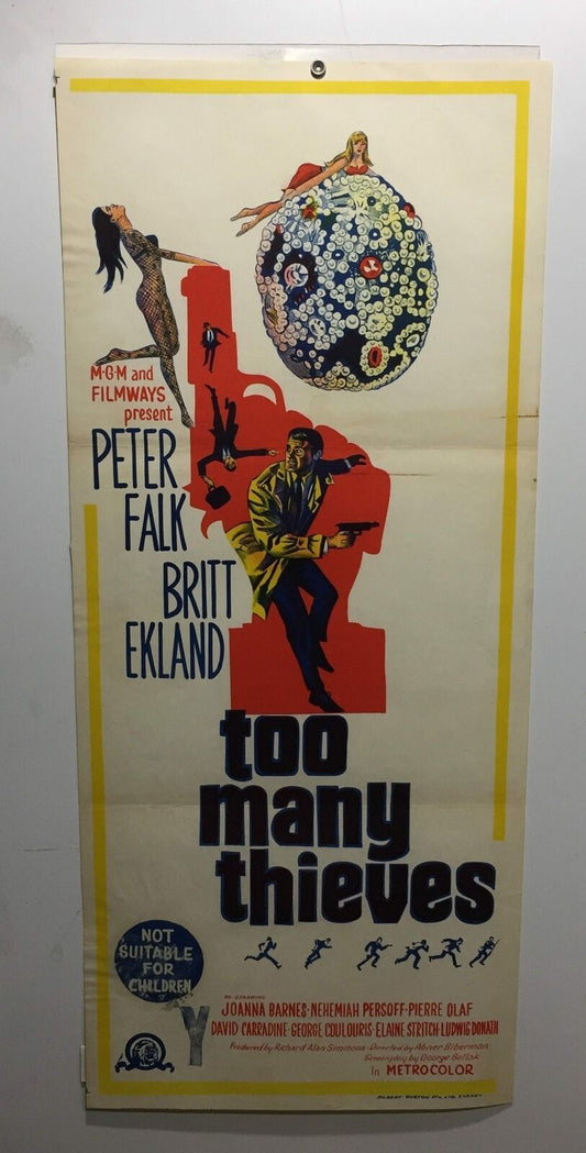 ORIGINAL DAYBILL MOVIE POSTER - TOO MANY THIEVES - 1966