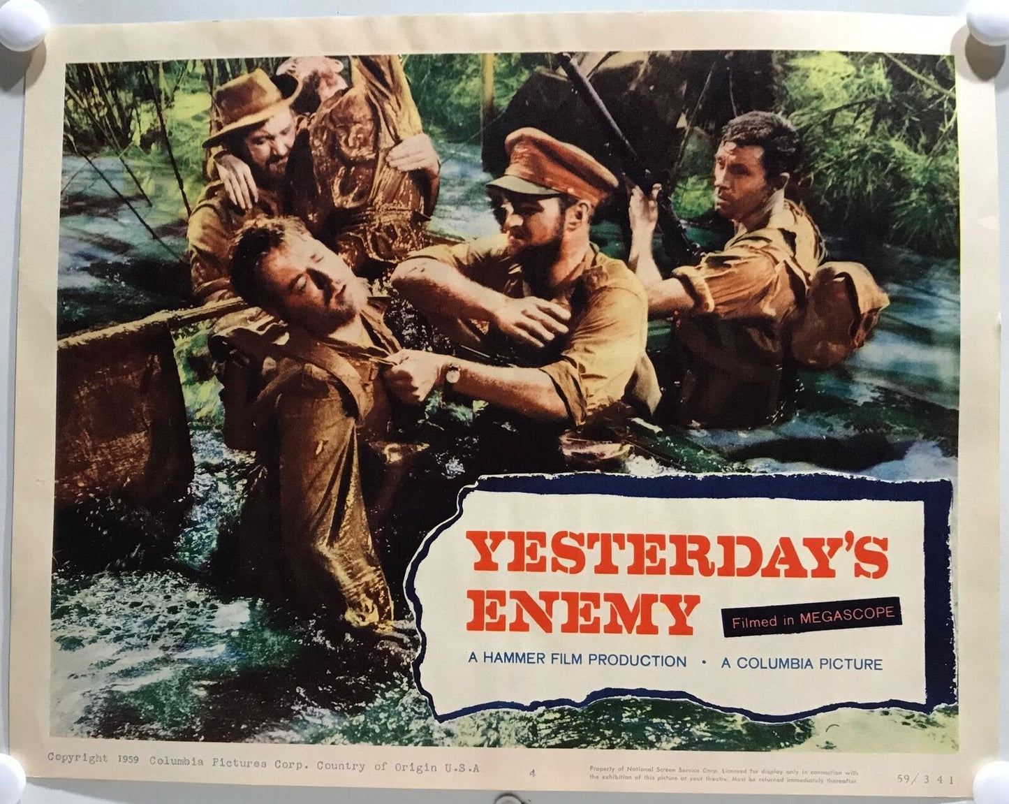 ORIGINAL LOBBY CARDS - YESTERDAY'S ENEMY -1959 - set of 8