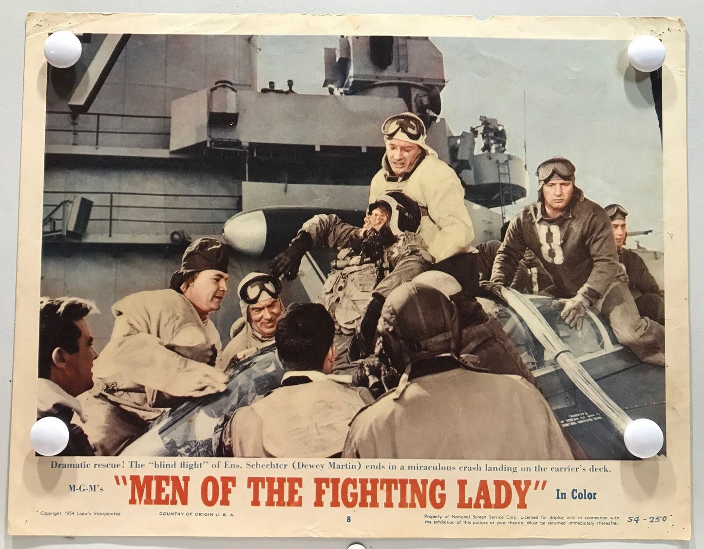 ORIGINAL LOBBY CARDS - MEN OF THE FIGHTING LADY - 1954 - set of 8