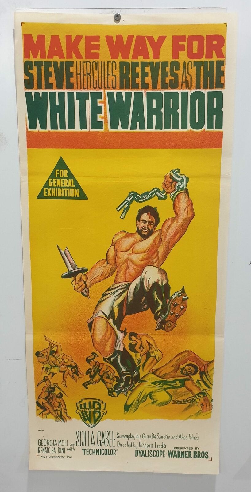 ORIGINAL DAYBILL MOVIE POSTER - THE WHITE WARIOR - 1959