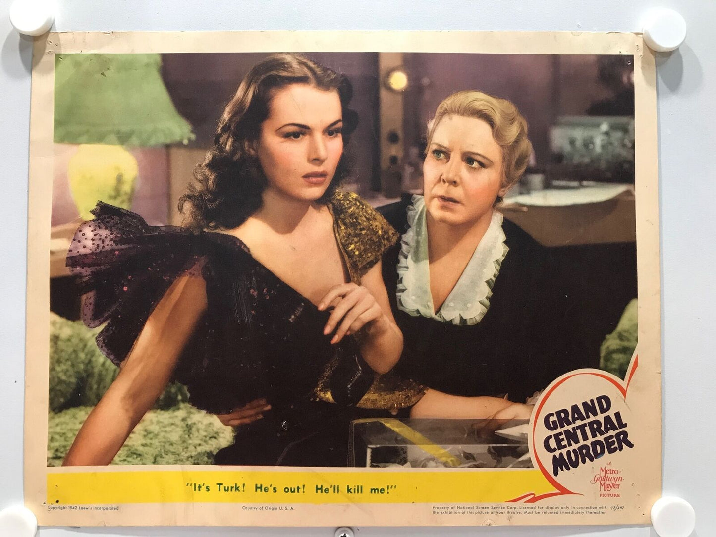 ORIGINAL LOBBY CARDS - GRAND CENTRAL MURDER - 1942 - set of 8