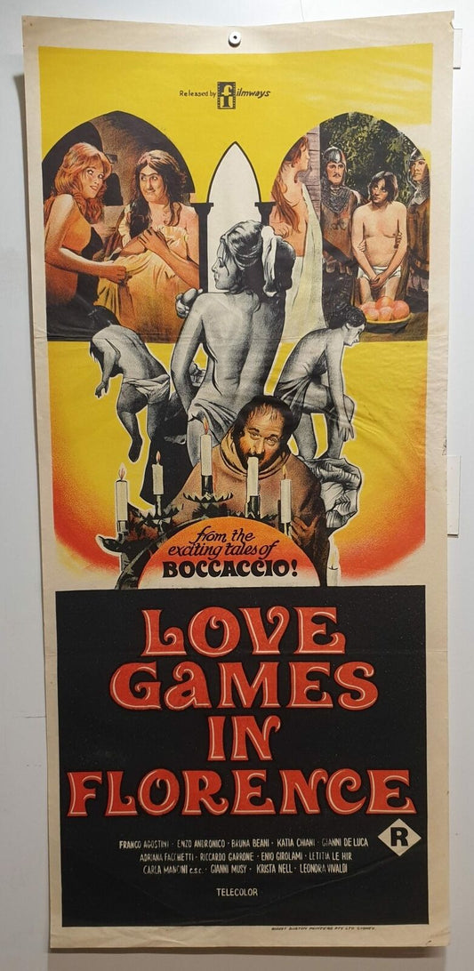 ORIGINAL DAYBILL MOVIE POSTER - LOVE GAMES IN FLORENCE - ADULT