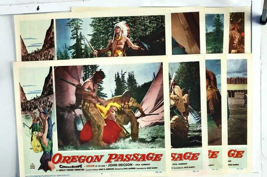 ORIGINAL LOBBY CARDS - OREGON PASSAGE - 1958 - card set of 8