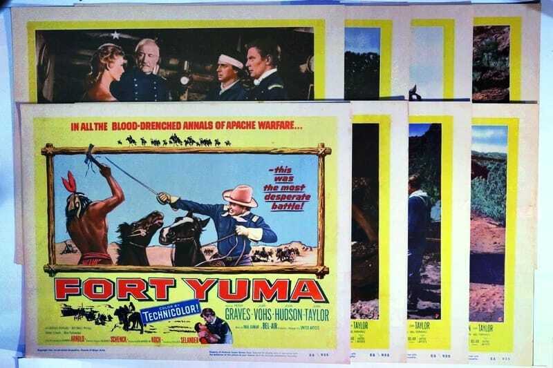 ORIGINAL LOBBY CARDS - FORT YUMA - 1955 - set of 8