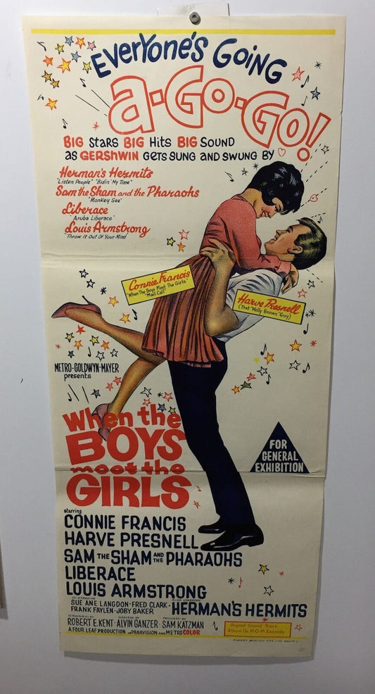 ORIGINAL DAYBILL MOVIE POSTER - WHEN THE BOYS MEET THE GIRLS