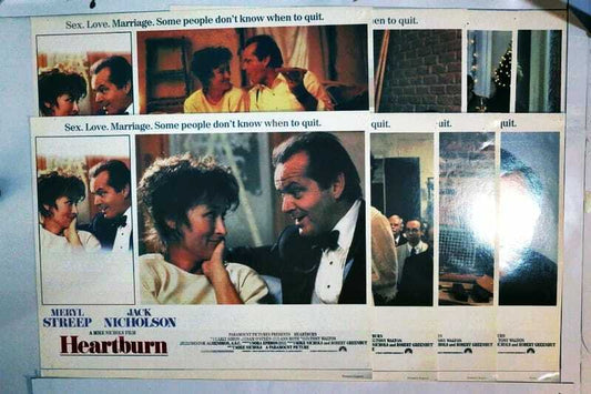 ORIGINAL LOBBY CARDS - HEARTBURN - 1986 - set of 8