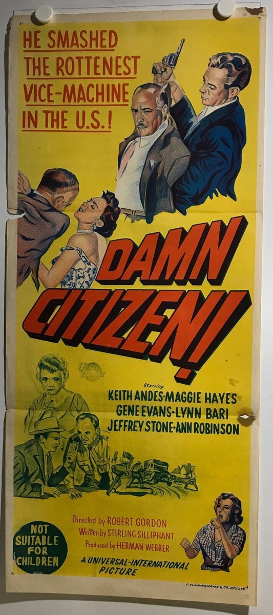 ORIGINAL DAYBILL MOVIE POSTER - DAMN CITIZEN!