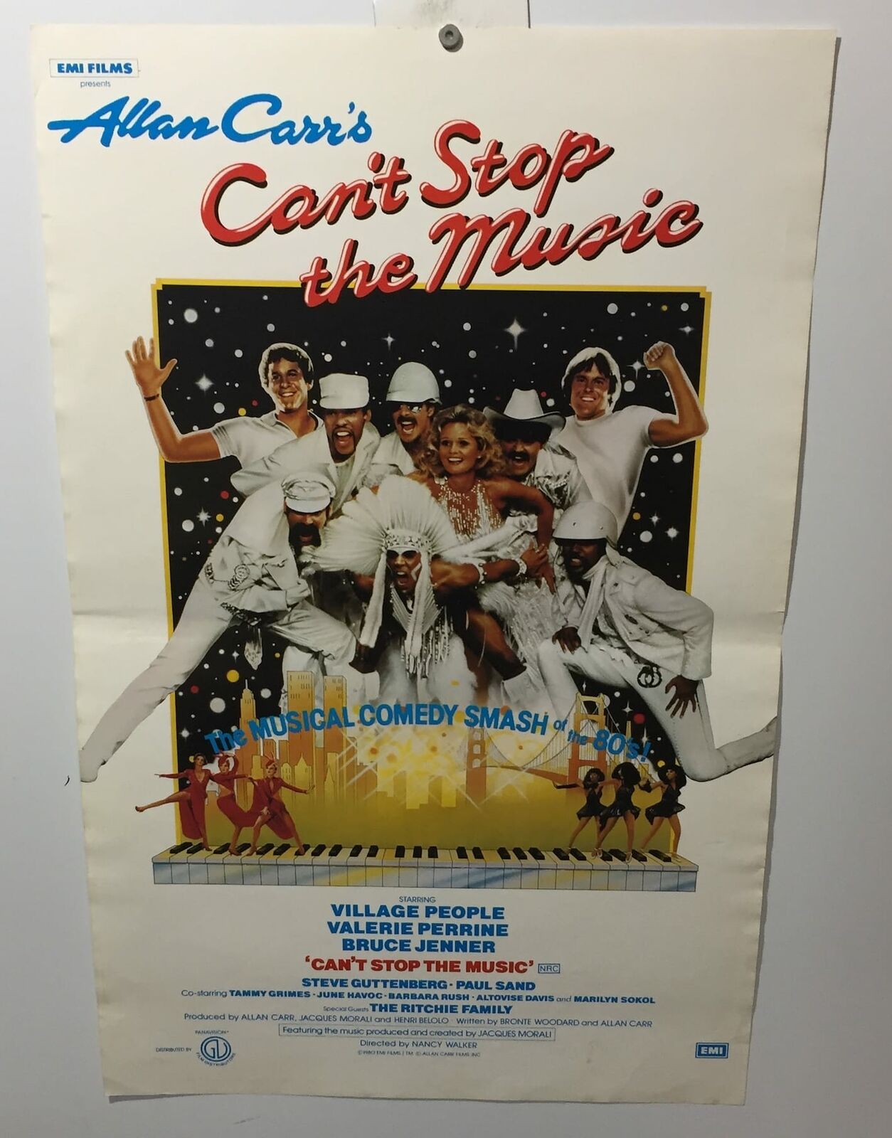 ORIGINAL DAYBILL MOVIE POSTER - CAN'T STOP THE MUSIC - The Village People