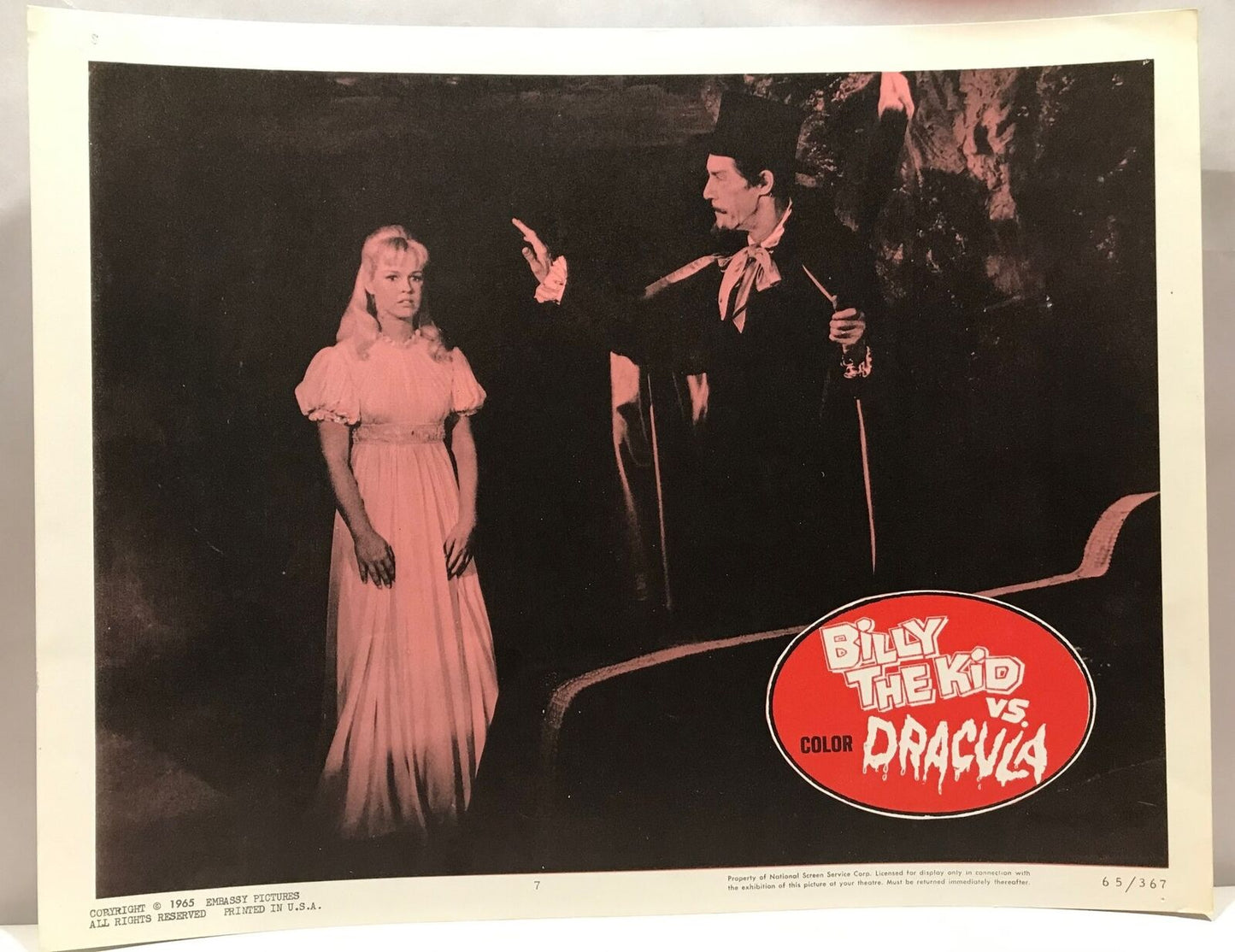 ORIGINAL LOBBY CARD - BILLY THE KID VS DRACULA - 1965 - card #7