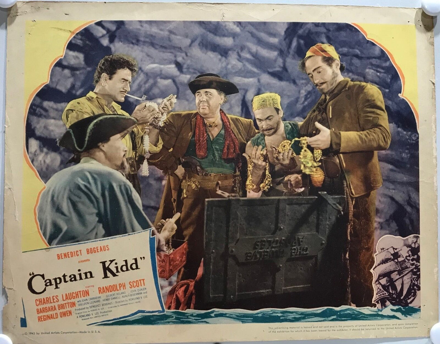 ORIGINAL LOBBY CARDS - CAPTAIN KIDD - 1945 - set of 8