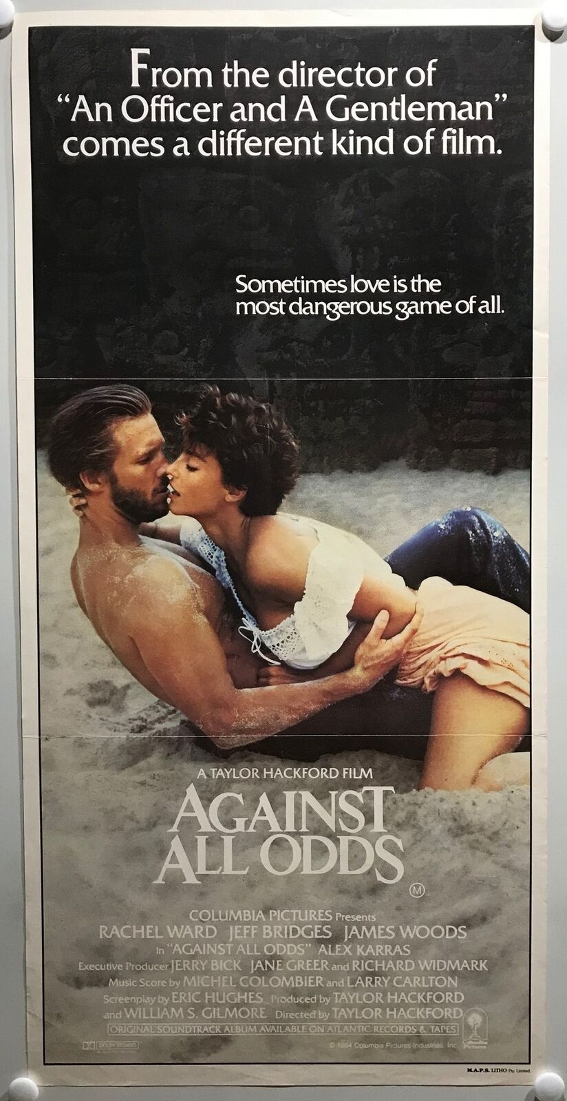 ORIGINAL DAYBILL MOVIE POSTER - AGAINST ALL ODDS - 1984