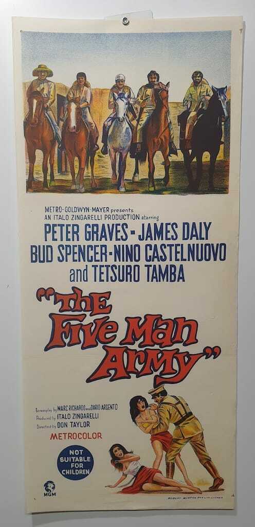 ORIGINAL DAYBILL MOVIE POSTER - THE FIVE MAN ARMY - 1969