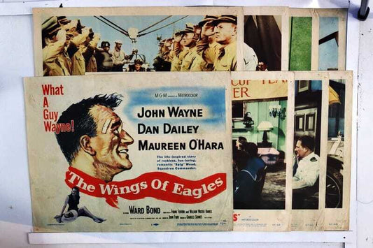 ORIGINAL LOBBY CARDS - THE WINGS OF EAGLES - 1957 - set of 8