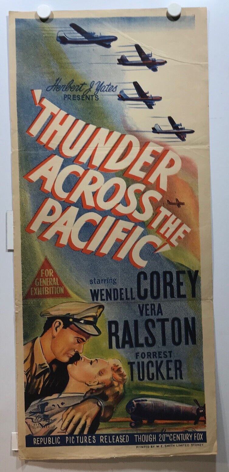 ORIGINAL DAYBILL MOVIE POSTER - THUNDER ACROSS THE PACIFIC - 1951