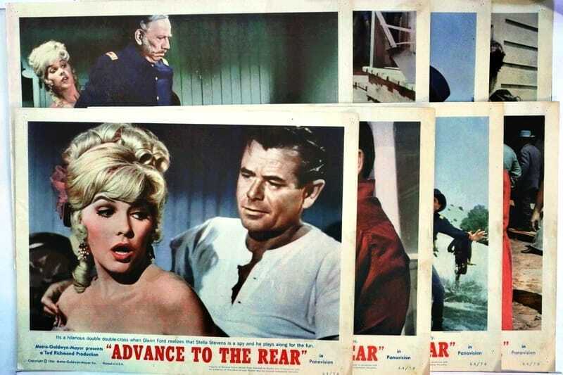 ORIGINAL LOBBY CARDS - ADVANCE TO THE REAR - 1964 - set of 8