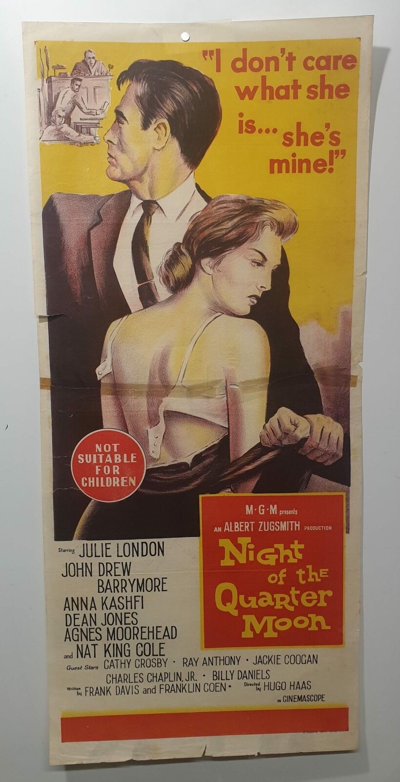 ORIGINAL DAYBILL MOVIE POSTER - NIGHT OF THE QUARTER MOON - 1959