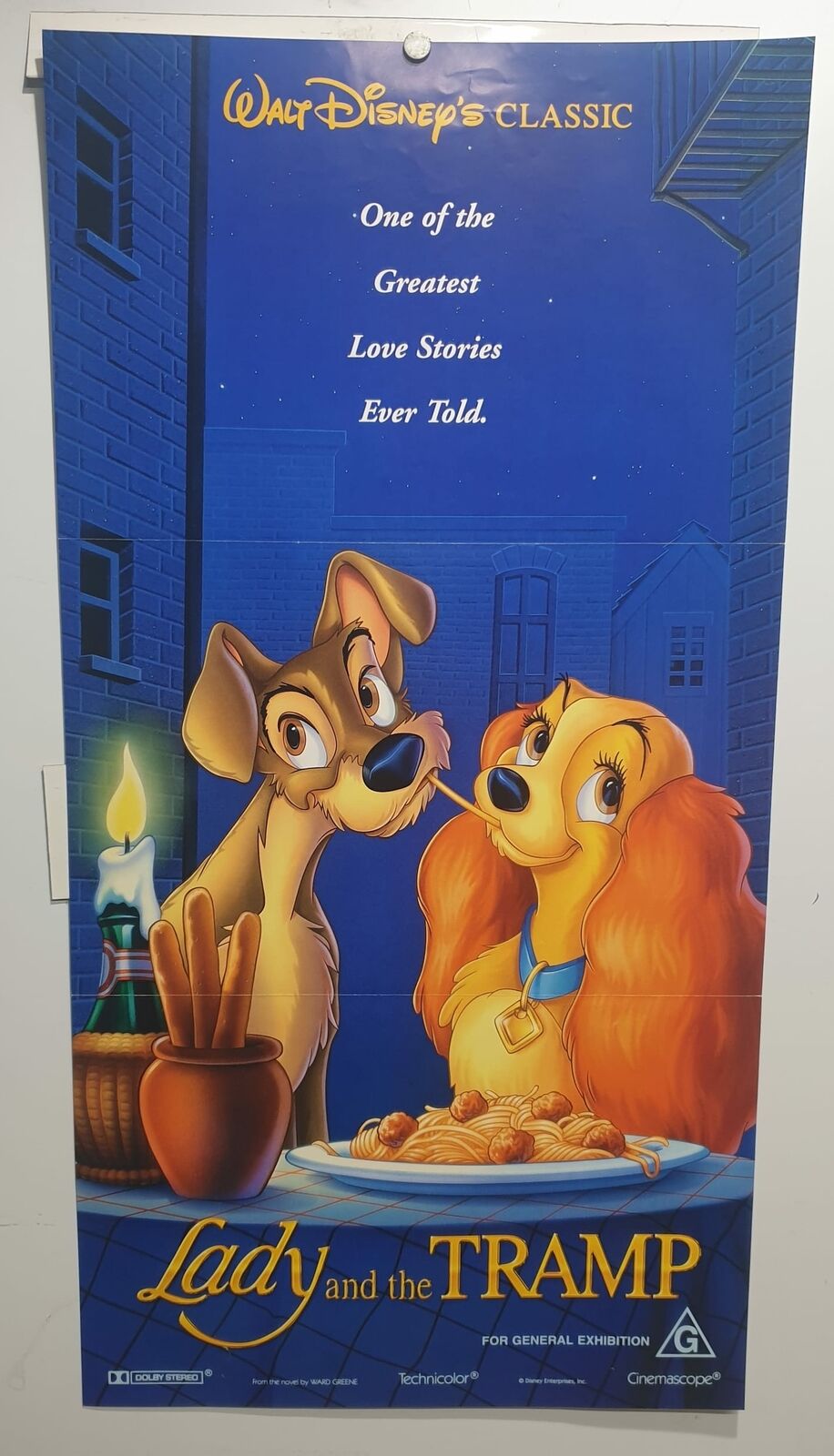 ORIGINAL DAYBILL MOVIE POSTER - LADY AND THE TRAMP - A walt Disney Production