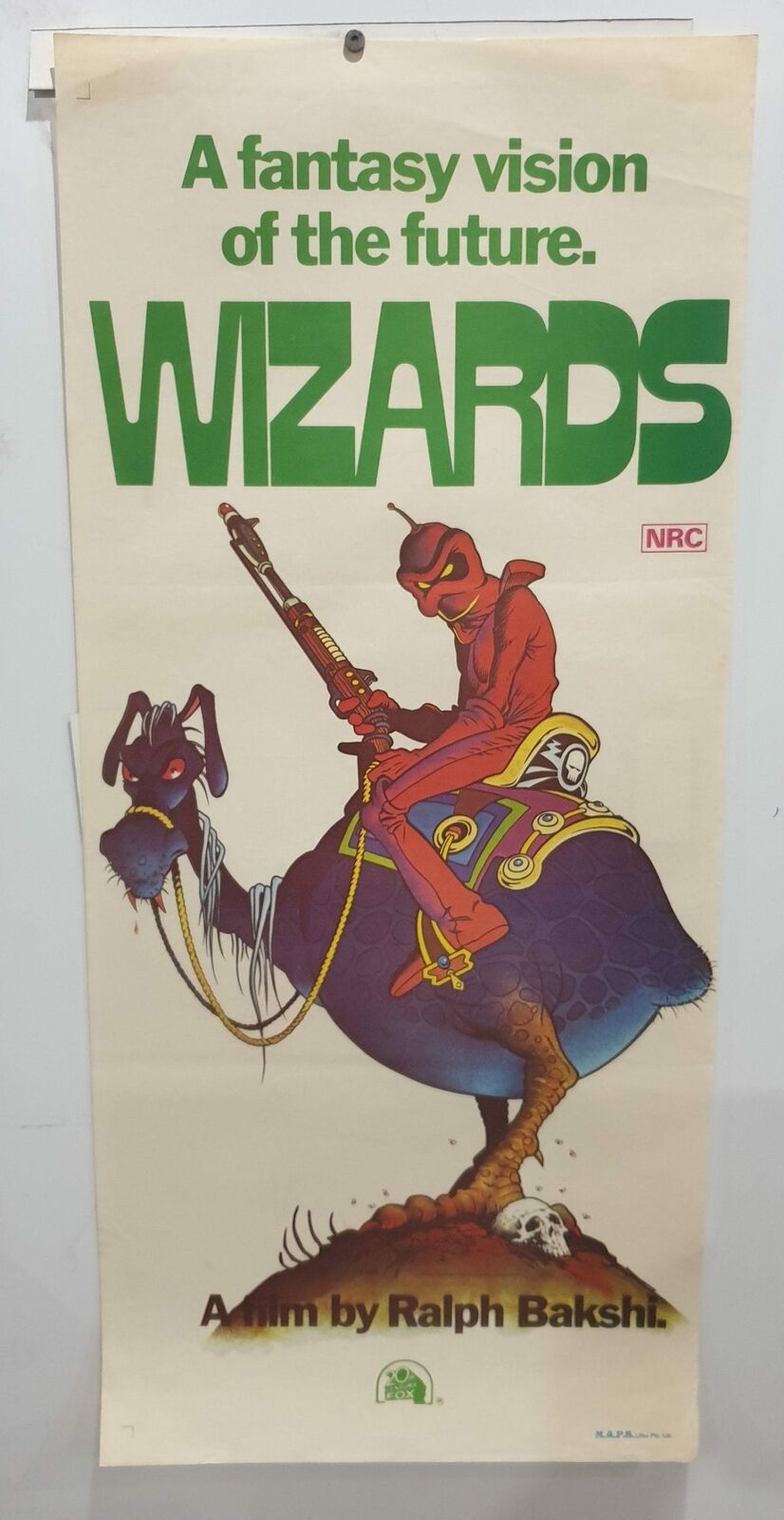 ORIGINAL DAYBILL MOVIE POSTER - WIZARDS - ADULT CARTOON