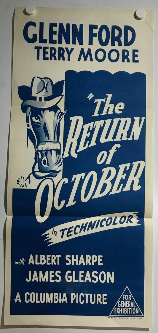 ORIGINAL DAYBILL MOVIE POSTER - THE RETURN OF OCTOBER - 1948