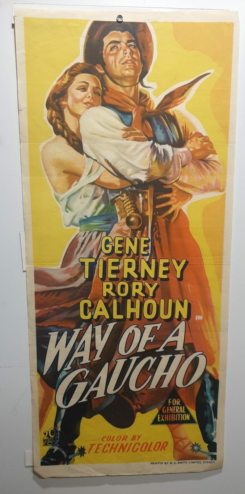 ORIGINAL DAYBILL MOVIE POSTER - WAY OF A GAUCHO - 1952