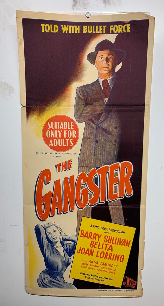 ORIGINAL DAYBILL MOVIE POSTER - THE GANGSTER -1947