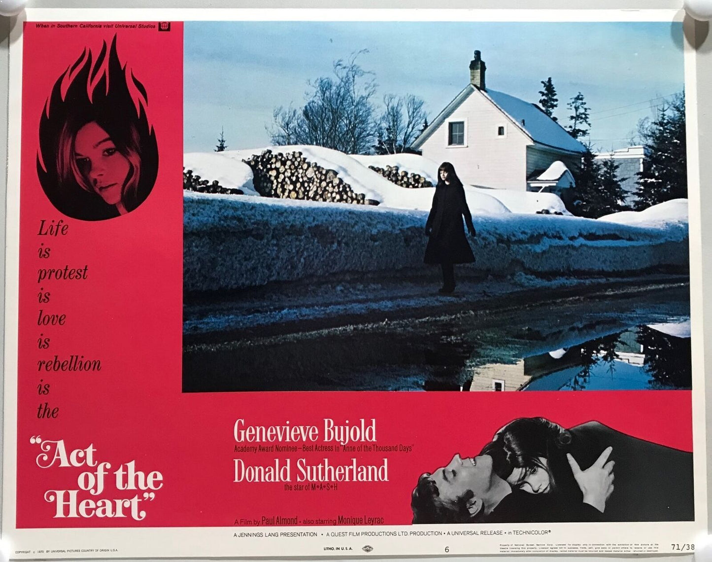 ORIGINAL LOBBY CARDS - ACT OF THE HEART - 1970 - set of 8