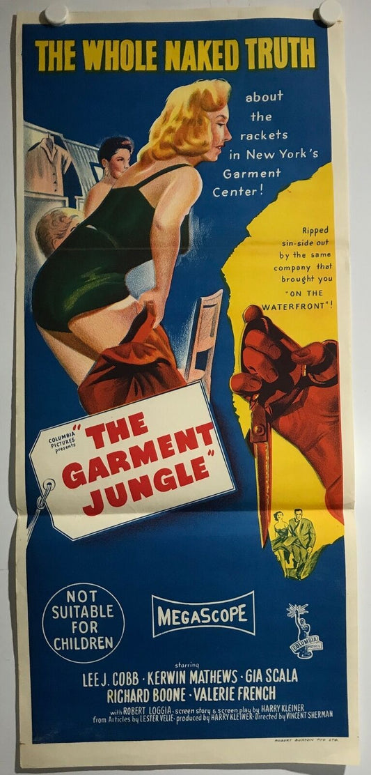 ORIGINAL DAYBILL MOVIE POSTER - THE GARMENT JUNGLE - 1957